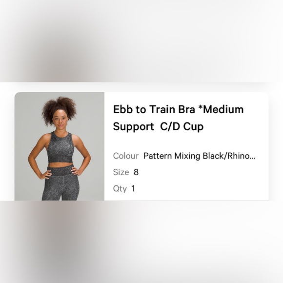 Lululemon Ebb to train sports bra size 8 - Picture 3 of 3